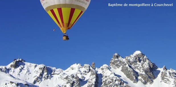 Vol en montgolfière au dessus des montagnes de Courchevel