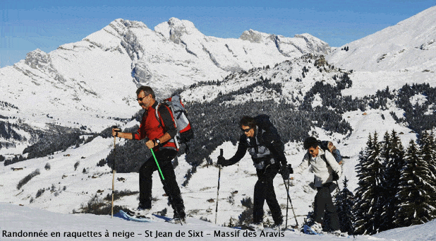 Randonnée raquettes à neige à St Jean de Sixt