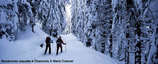 Randonnée raquettes à neige à Chamonix