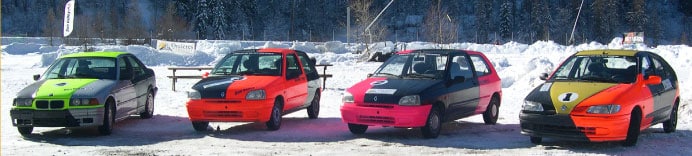 Pilotage sur glace, kart cross avec Ice Racing à Orcières 1850