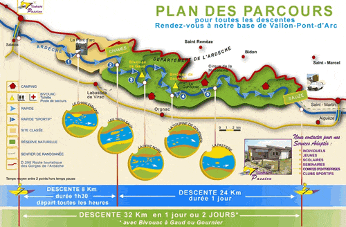 Descente des gorges de l’Ardèche en canoë kayak