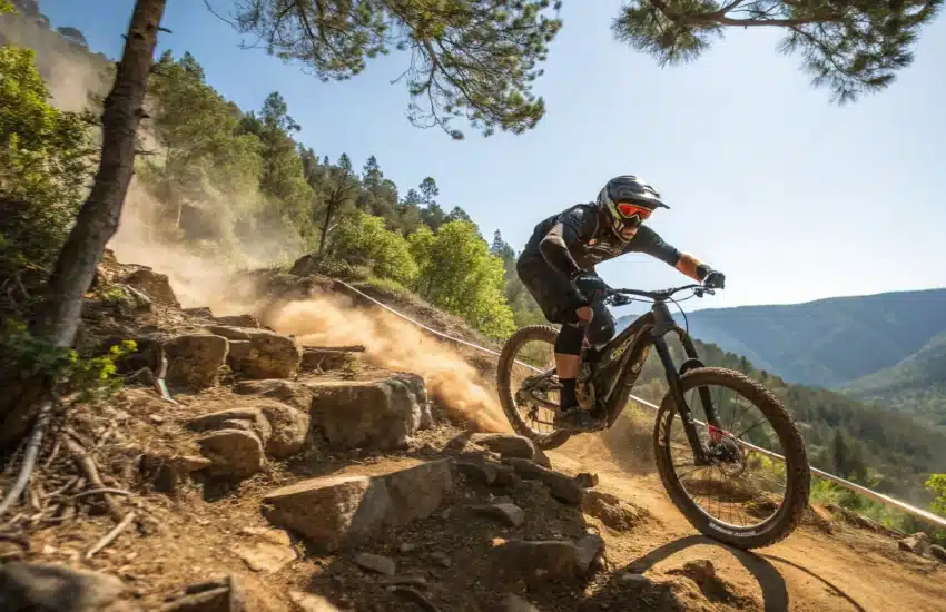 franchissement obstacles en VTT