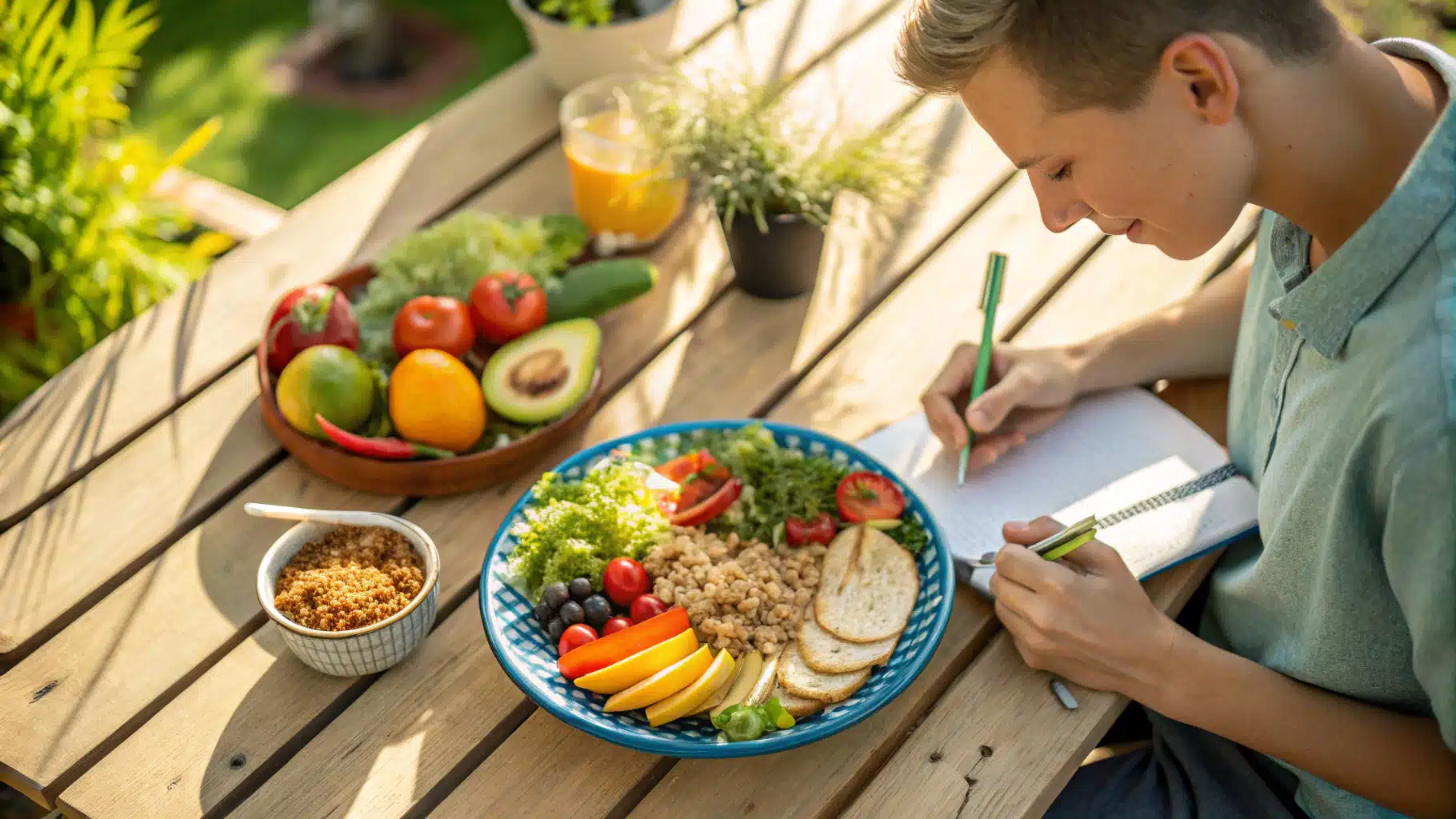 personne qui mange sainement pour relancer son metabolisme